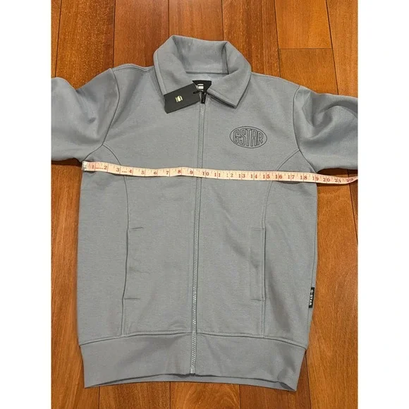 NWT G-Star RAW Polo Collar Zip Thru Sweatshirt Dim Grey XS D23882-D425-3885